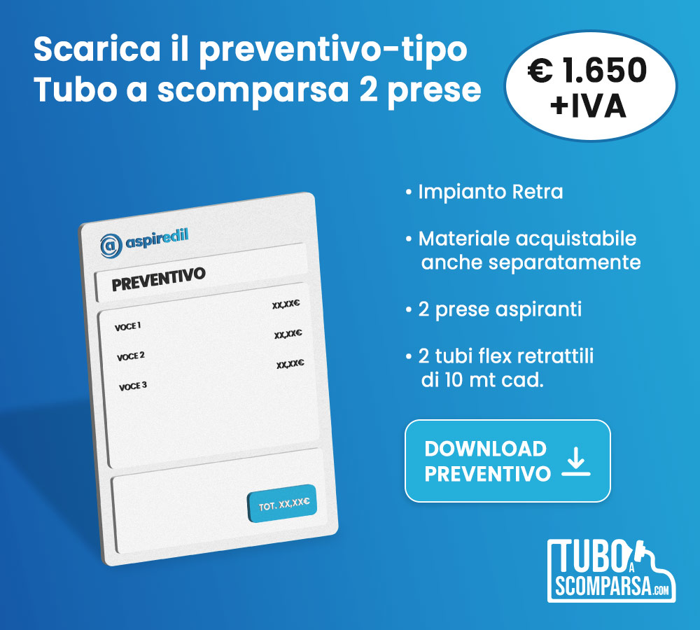 Preventivo Tubo a scomparsa per 2 prese € 1.650+IVA (+trasporto)